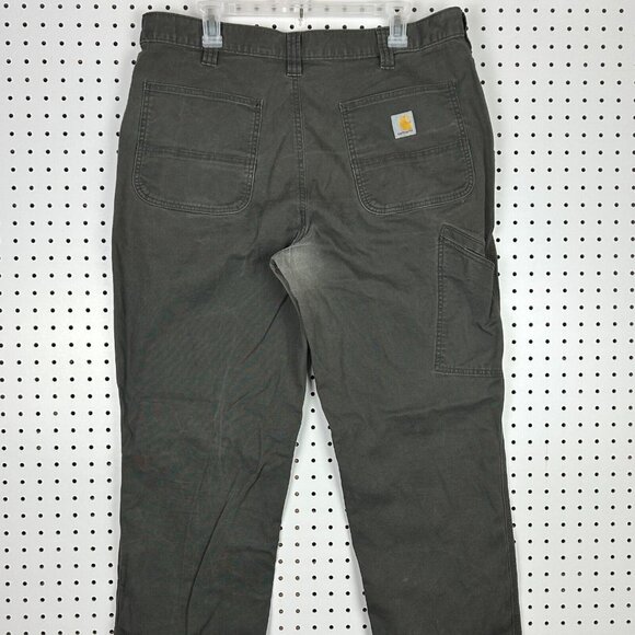 Carhartt Rugged Flex Rigby Work Wear Pants 38x32 102291 Relaxed Fit Gray Worn - Picture 1 of 6